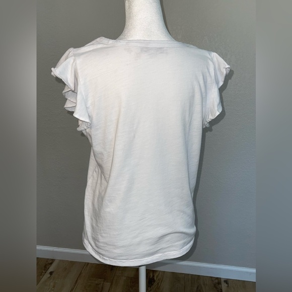 LOFT women’s scoop neck ruffle top - Picture 3 of 6